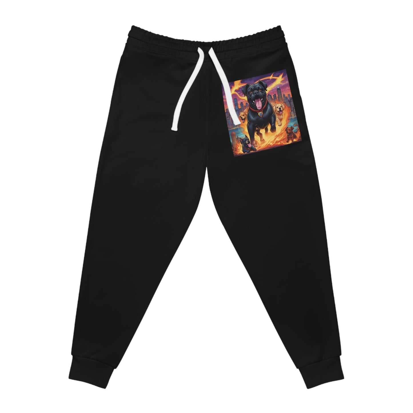 Fierce Graphic Joggers for Dog Lovers, Athleisure Pants for Workout, Gift for Pet Owners, Casual Wear, Birthday Present
