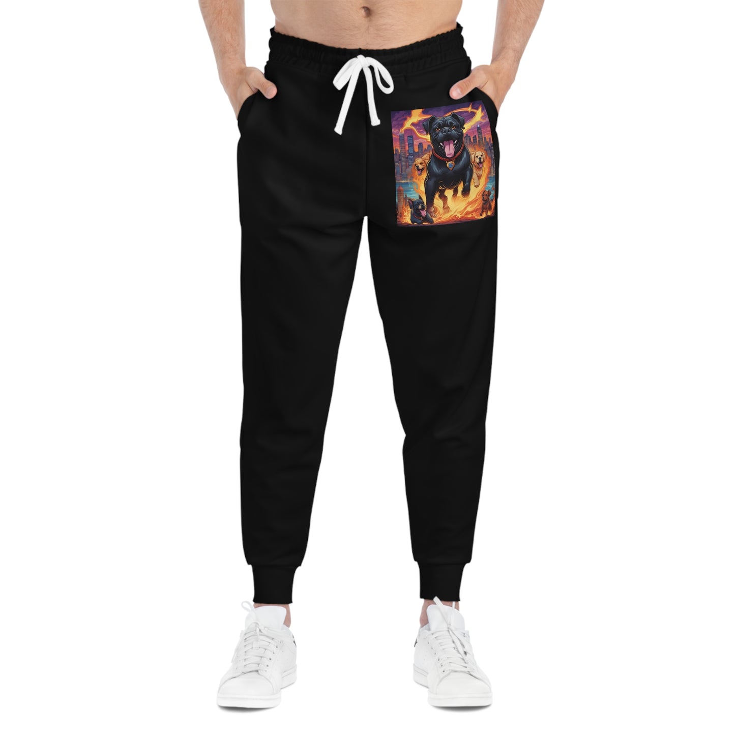 Fierce Graphic Joggers for Dog Lovers, Athleisure Pants for Workout, Gift for Pet Owners, Casual Wear, Birthday Present