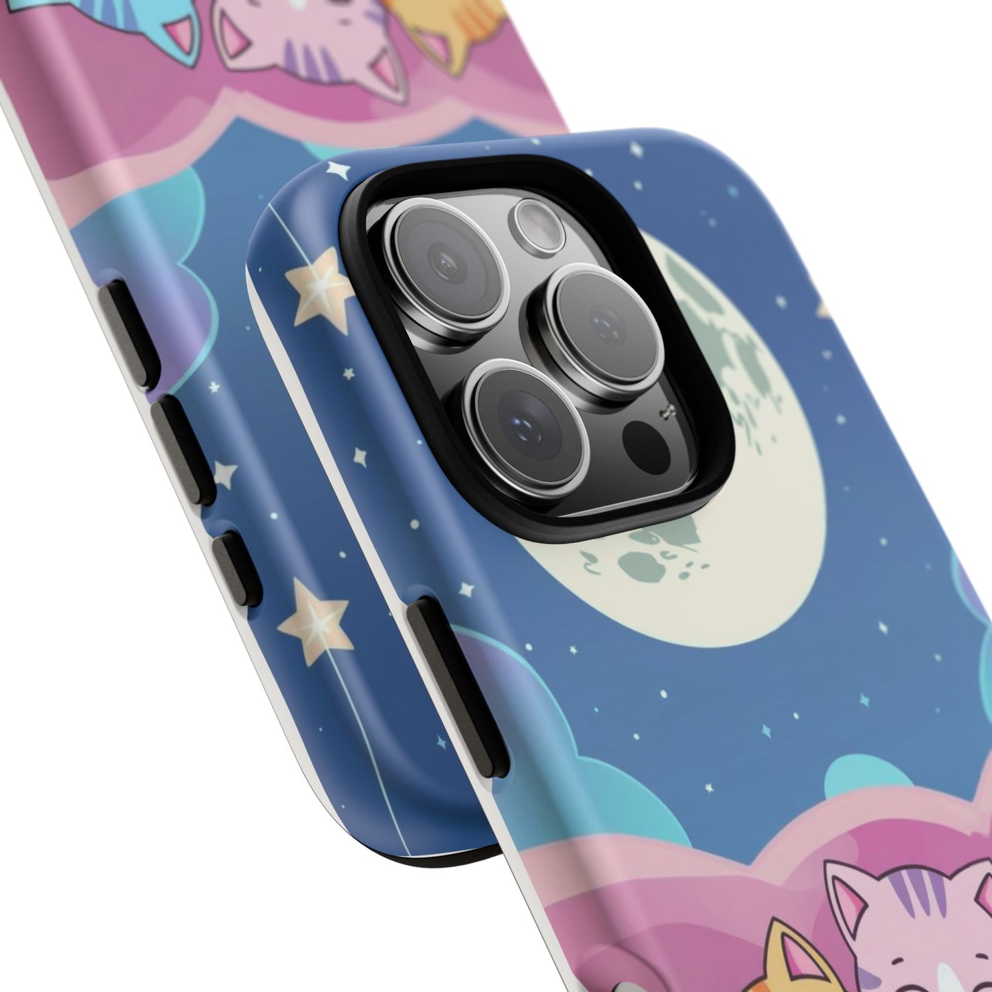 Cat Tough Cases - Cute Cats Sleeping Under the Moon and Stars Phone Case