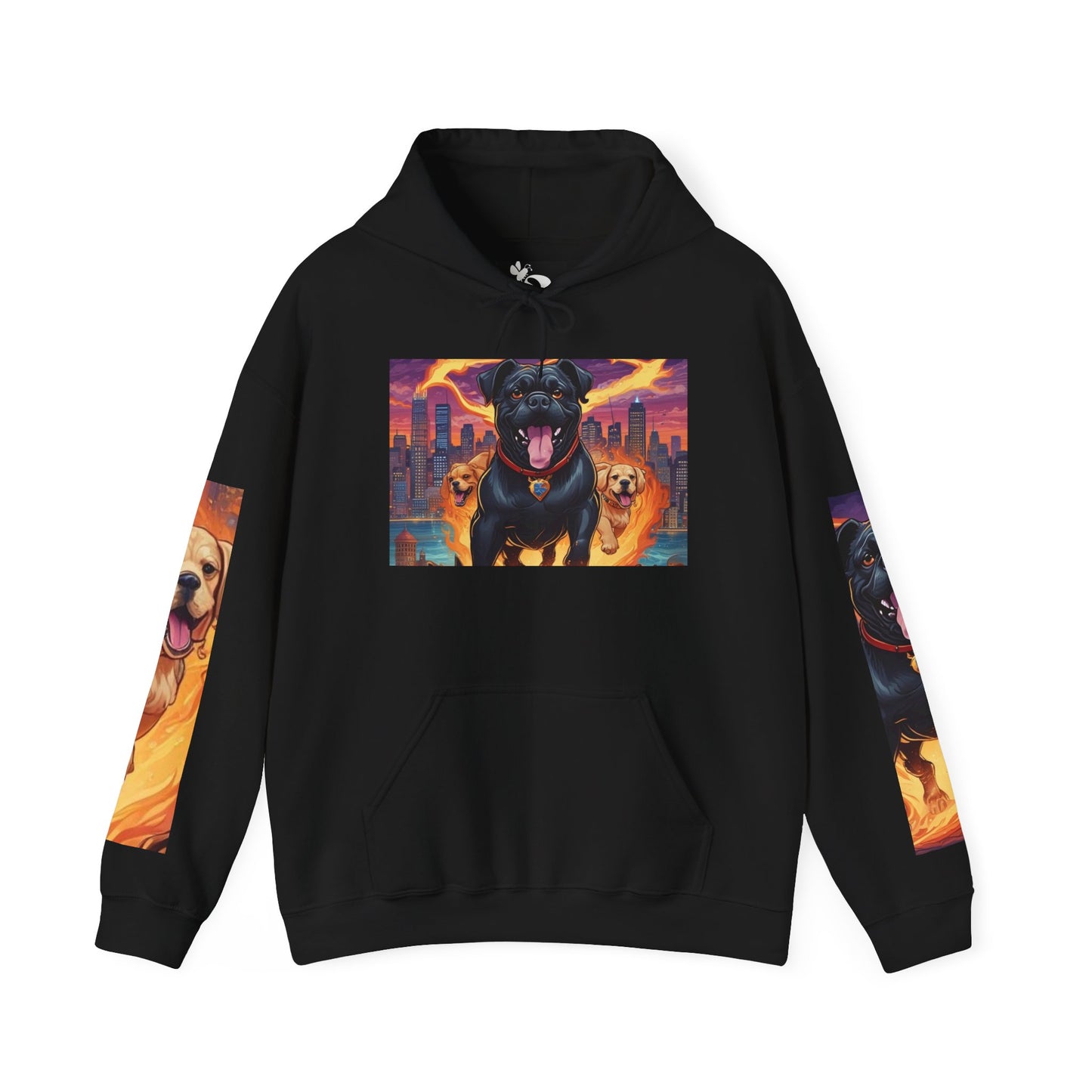 Bold Dog Art Hoodie - Unisex Heavy Blend Sweatshirt, Gift for Dog Lovers, Cozy Casual Wear, Pet Owner Apparel