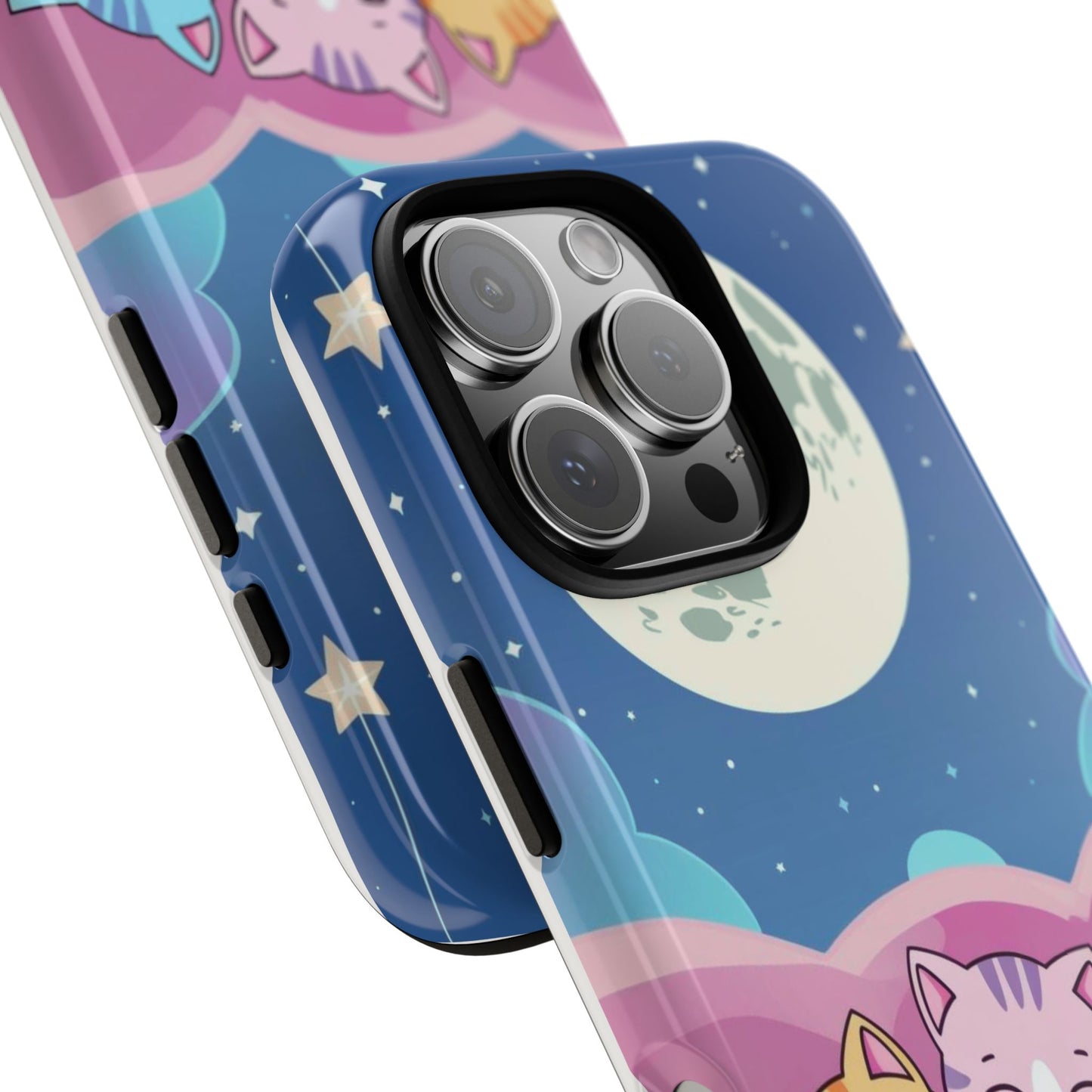 Cat Tough Cases - Cute Cats Sleeping Under the Moon and Stars Phone Case